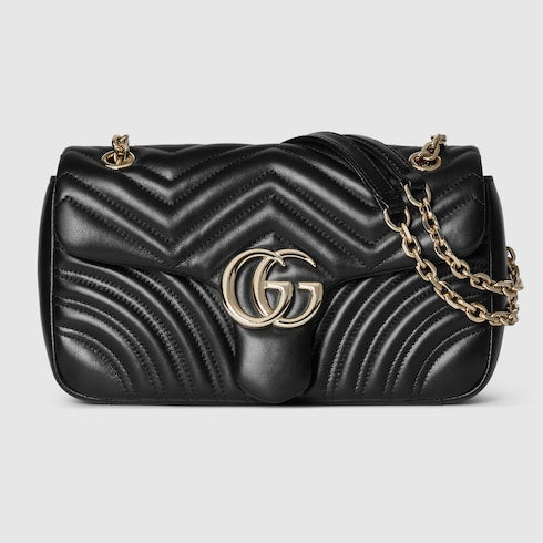 GG Marmont medium shoulder bag - black leather