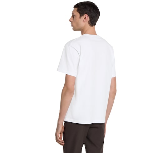 Cotton jersey T-shirt with embroidery - white