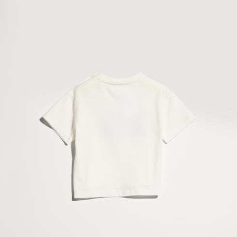 Baby cotton T-shirt with print - white
