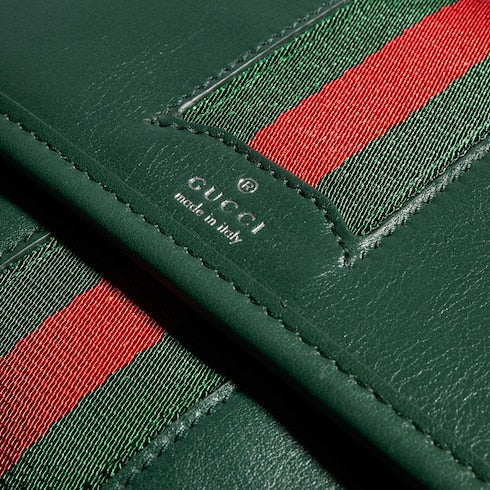 Web Trademark small belt bag - dark green leather