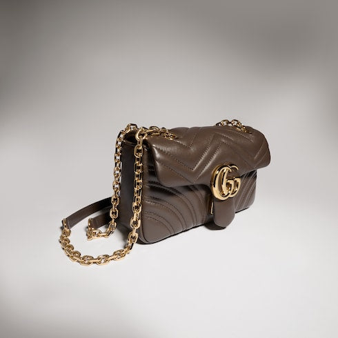 GG Marmont small shoulder bag - dark taupe leather