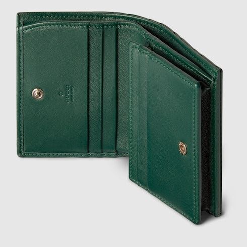 GG Marmont card case wallet - green leather