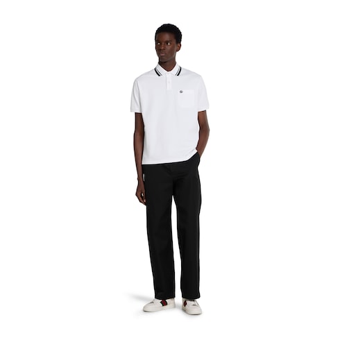 Cotton polo shirt - white