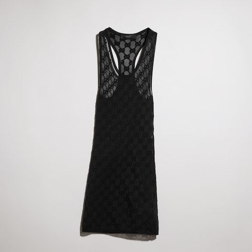 Fine crêpe viscose dress - black