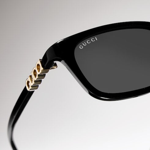 Rectangular-frame sunglasses - black