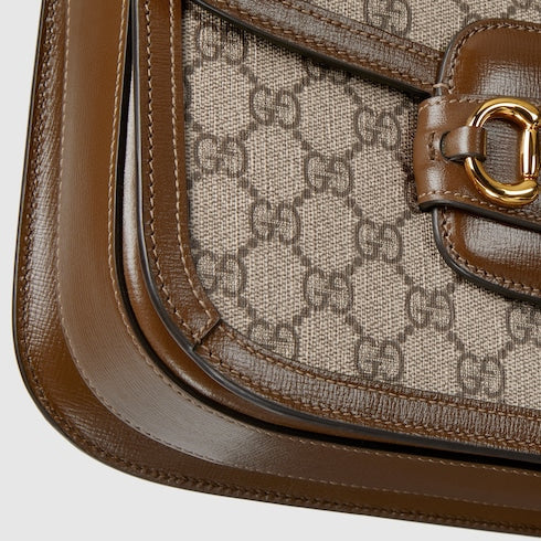 GG Supreme / Brown Gucci 1955 Horsebit Shoulder Bag - GG Supreme / Brown