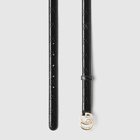 GG Marmont thin belt - black leather