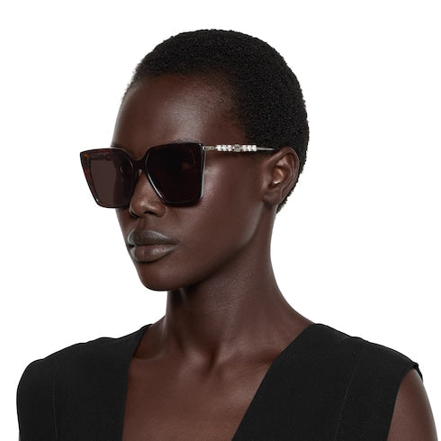 Square frame sunglasses - dark brown tortoiseshell