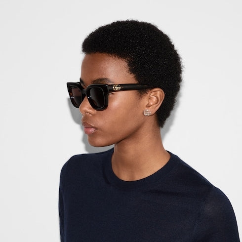 Round frame sunglasses - dark brown