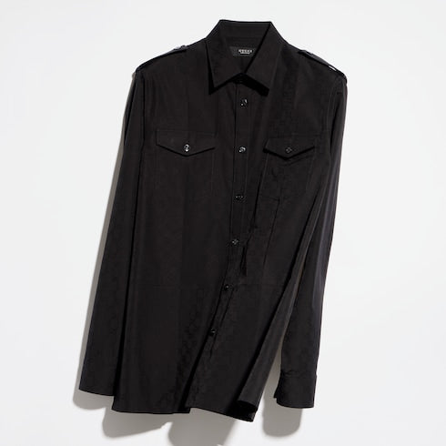 GG cotton poplin shirt - black