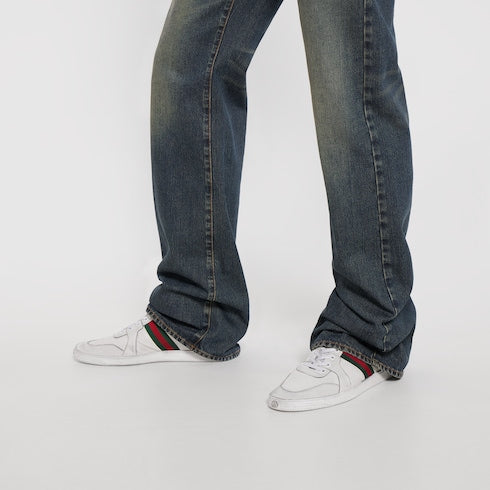 Men's Stretch high-top sneaker - white leather