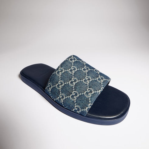 Men's slide sandal - dark blue GG denim