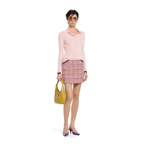Wool bouclé skirt - multicolor