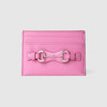 Card case with Horsebit - bright pink leather