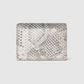 GG Marmont python small wallet - metallic silver