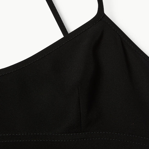 Silk dress with crystal Horsebit - black