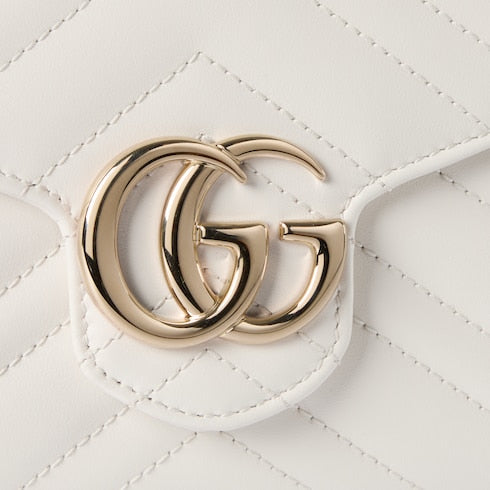 GG Marmont wallet on chain - white leather