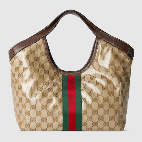 Gucci Giglio small tote bag - sand and brown GG fabric
