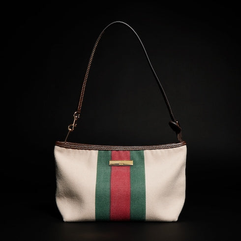 Small pouch with strap and Web - natural canvas
