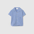 Baby gingham cotton shirt - light blue and white