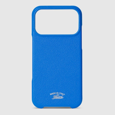 Case for iPhone 17 Pro Max - bright blue leather