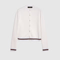 GG fine cotton viscose jacquard cardigan - ivory