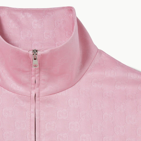 GG jersey jacquard zip jacket - light pink