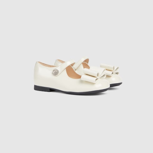 Toddler ballet flats - white patent leather