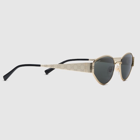Geometrical frame sunglasses - light gold-toned