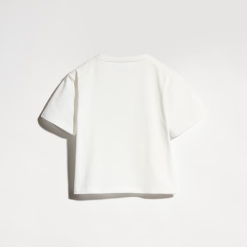 Children's cotton T-shirt with print - white
