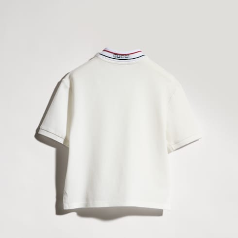 Children's cotton piquet polo shirt - white