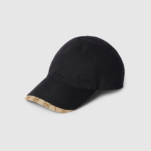 Cotton canvas baseball hat - black