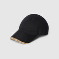 Cotton canvas baseball hat - black