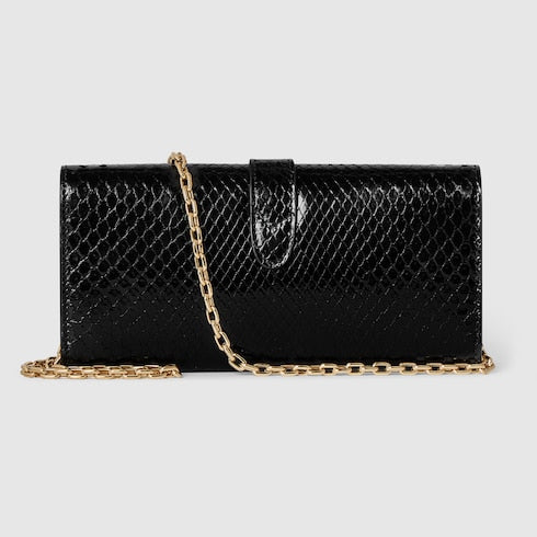 Gucci Jackie python wallet on chain - black