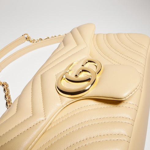 GG Marmont medium shoulder bag - light yellow leather