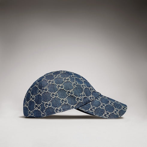 GG cotton denim baseball hat - blue