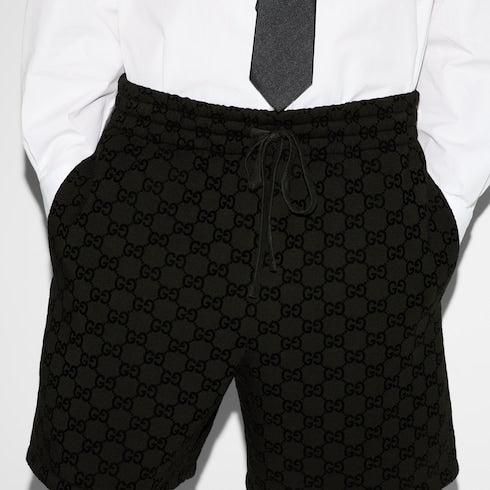 Printed jersey basketball shorts - black
