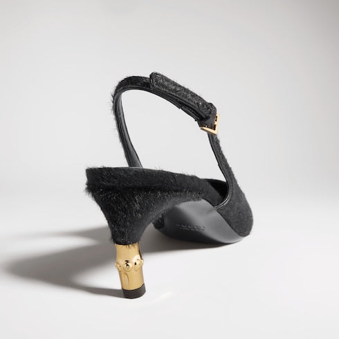 Women's Castello slingback - black calf hair