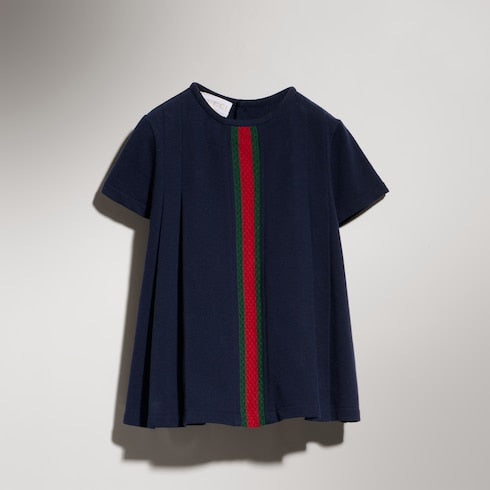 Baby cotton dress with Web - dark blue