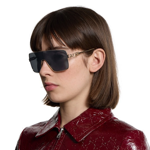 Rectangular frame sunglasses - light gold