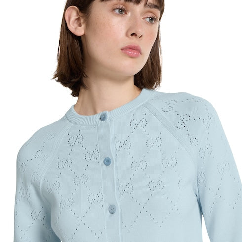 GG cotton cardigan - pale blue