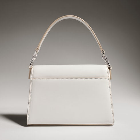 Horsebit Duomo small top handle bag - white leather