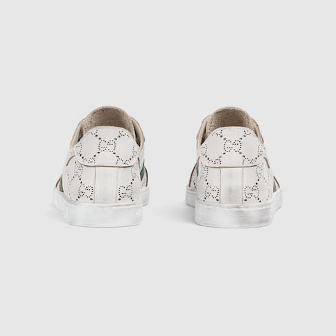 Men's Stretch low-top sneaker - white GG leather