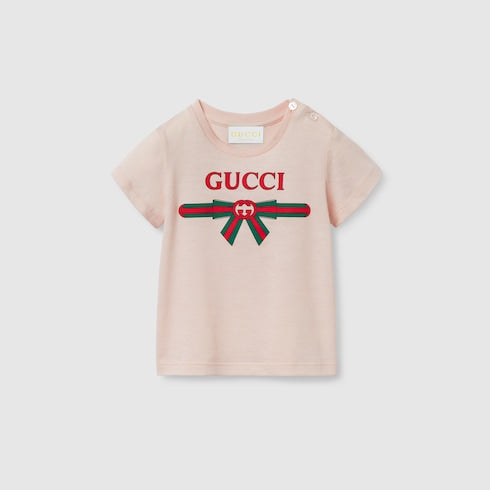 Baby printed cotton T-shirt - light pink