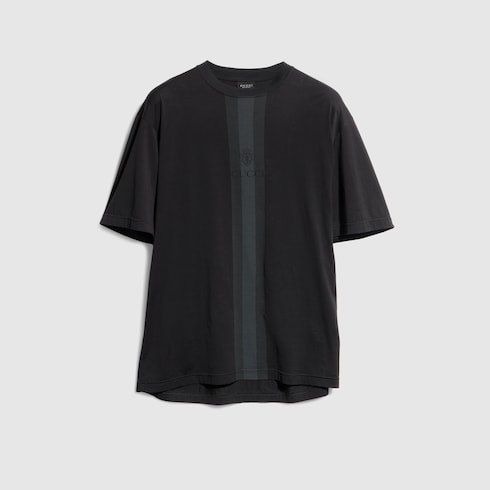 Cotton T-shirt with muted Web - black
