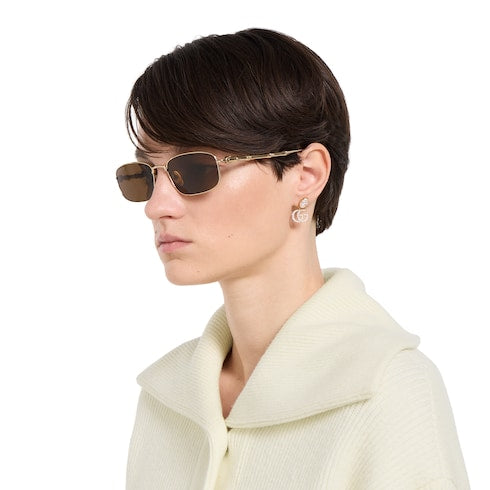 Square frame sunglasses - gold