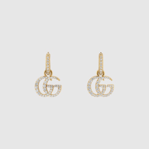 GG Marmont crystal earrings - gold-toned brass