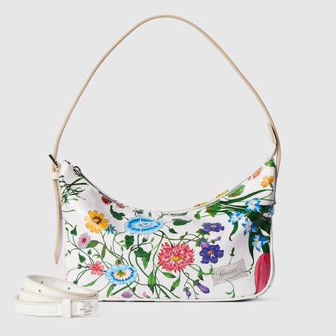 Lady Lunetta small shoulder bag - white and multicolor canvas