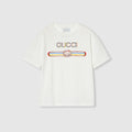Children's printed cotton T-shirt - white