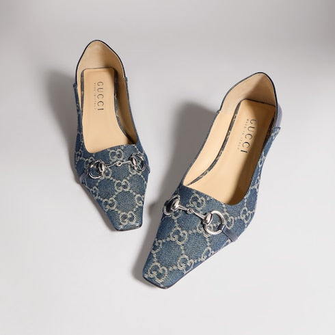 Women's Vittoria pump - dark blue GG denim